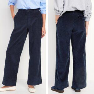 EUC Old Navy Corduroy High Rise Wide Leg Style Navy Size 24 Plus (RN 54023)